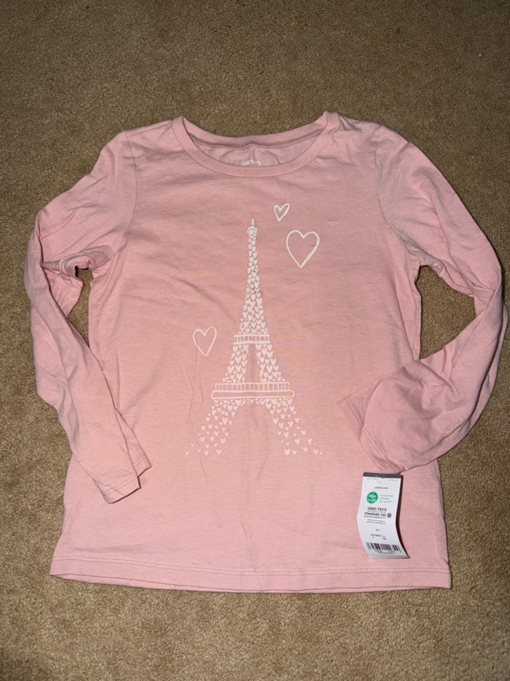 Carter's Light Pink Eiffel Tower Long Sleeve Tee